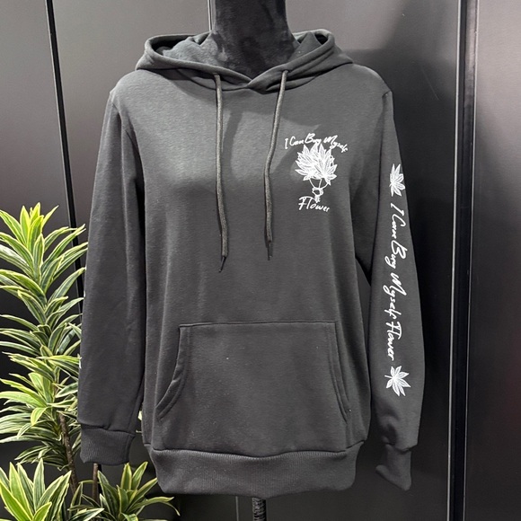 Weekend Warrior Hoodie,pull over,pouch pocket,rib cuff/waist,graphic cannabis - Picture 2 of 9